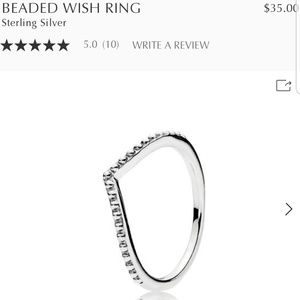 NWOT Pandora Beaded Wish Ring size 6